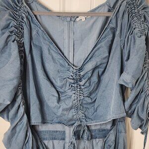 Plus size jean jumpsuit